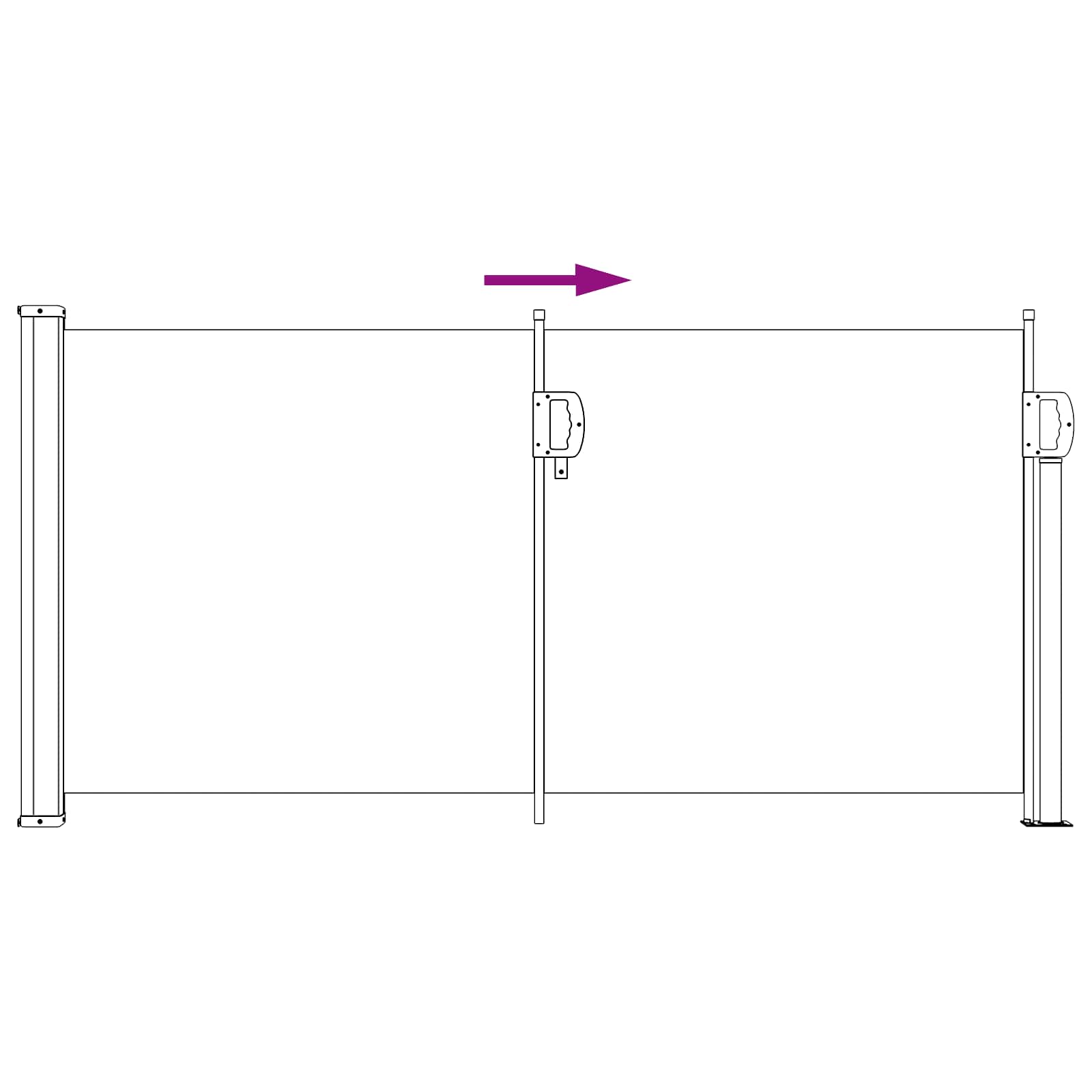 Uittrekbaar Zijscherm Antracietkleurig 300 x 100 cm Polyester image 5