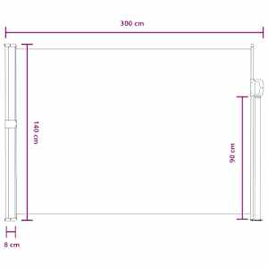 Výsuvná boční markýza 140 x 300 cm 100% polyester, železo, ocel - obrázek 7