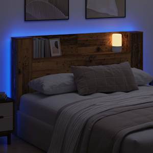 Úložné čelo postele s LED Staré dřevo 160 cm Kompozitní dřevo - obrázek 4