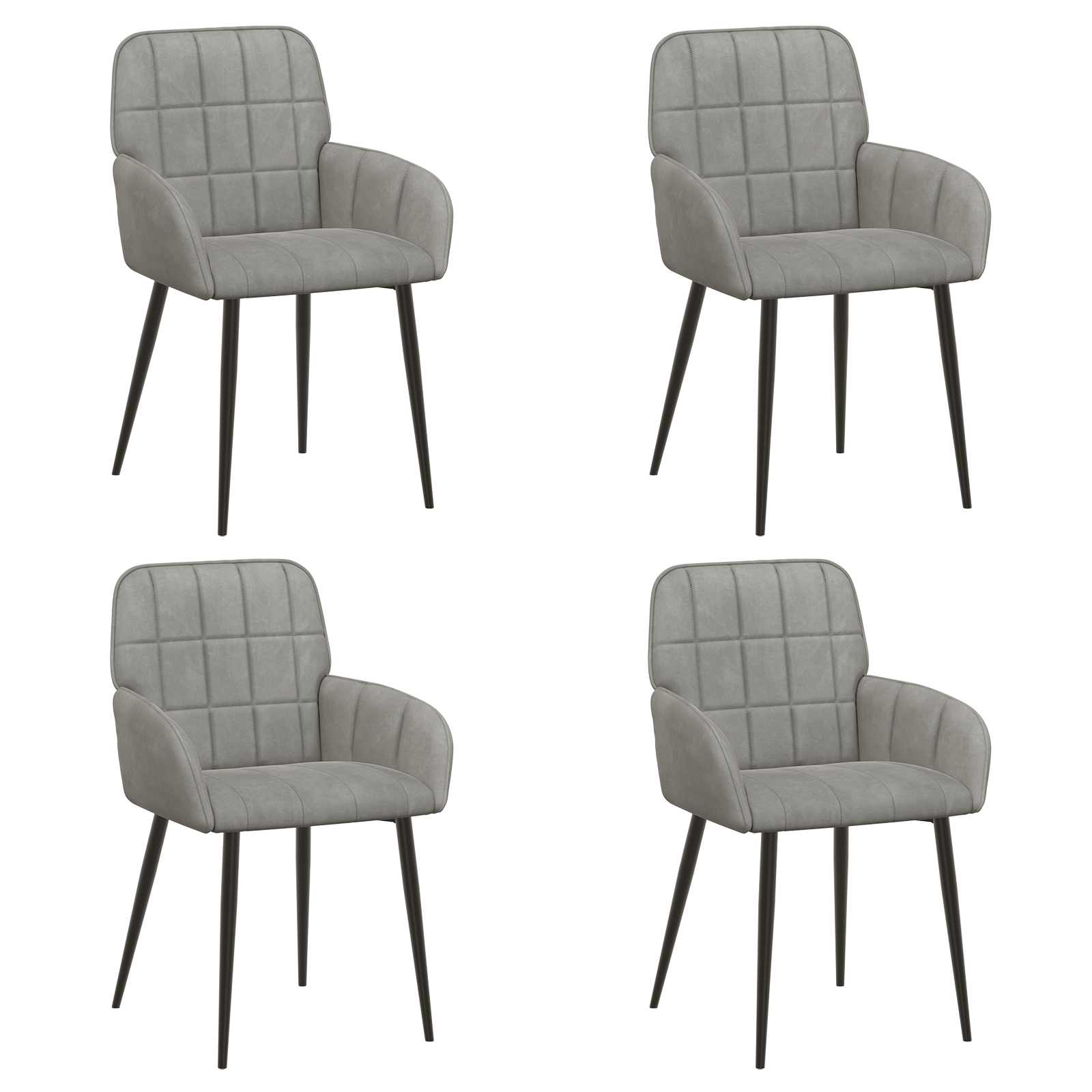 Jedilni stoli 4 pcs Žamet Svetlo siva 56,5 x 50 x 86 cm - slika 2