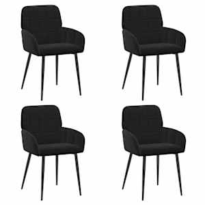 vidaXL S&ouml;&ouml;gitoa Toolid 4 tk Samet Must 57 x 50 x 85 cm