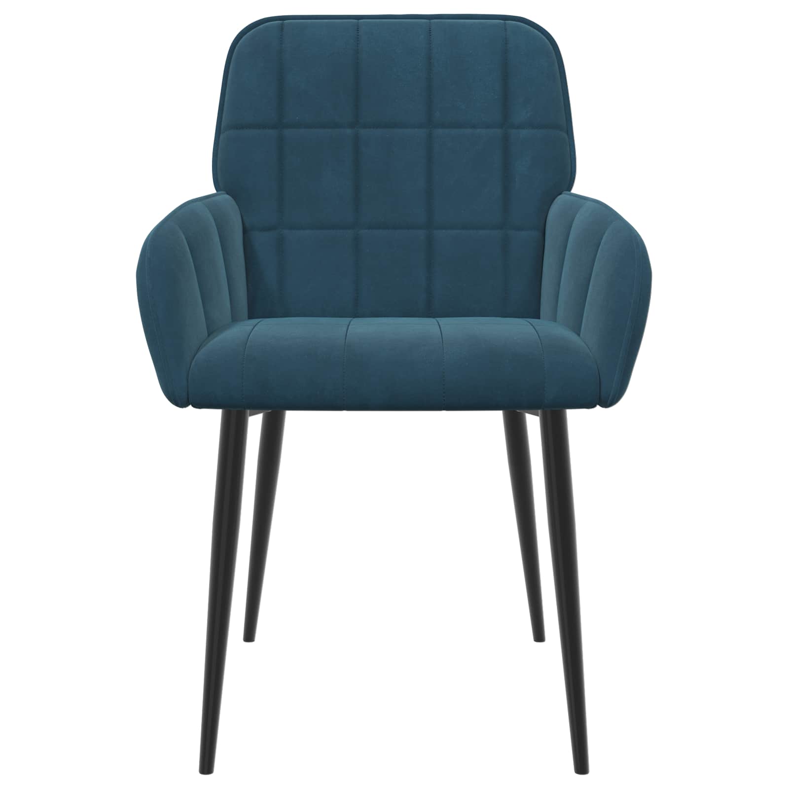 Jedilni stoli 4 pcs Žamet Modra 56,5 x 50 x 86 cm - slika 3