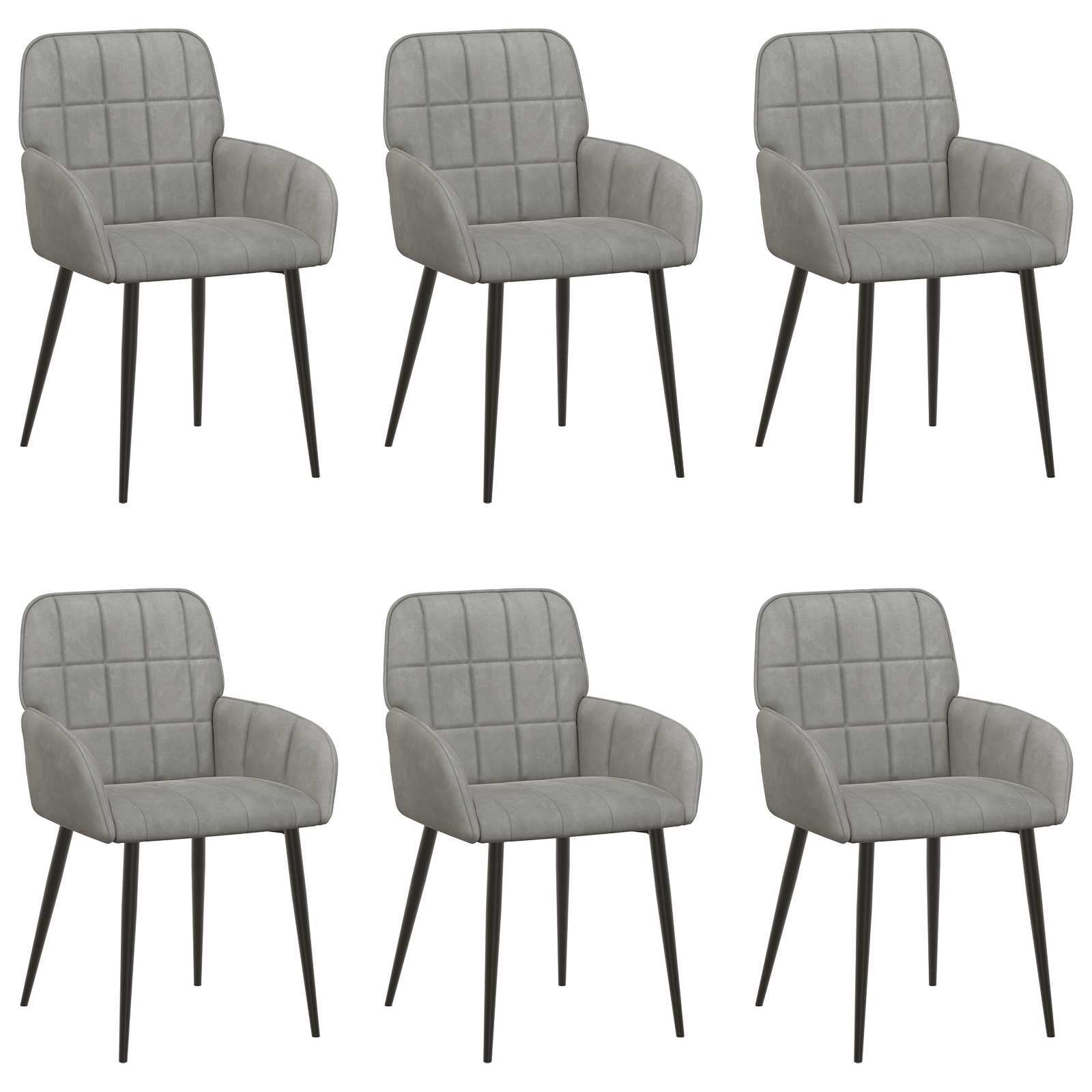 Jedilni stoli 6 pcs Žamet Svetlo siva 56,5 x 50 x 86 cm - slika 2