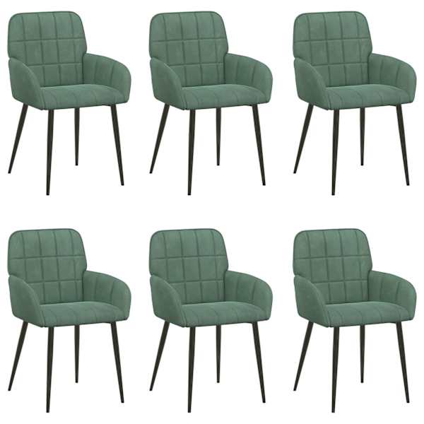 vidaXL S&ouml;&ouml;gitoa Toolid 6 tk Samet Mere Roheline 57 x 50 x 85 cm