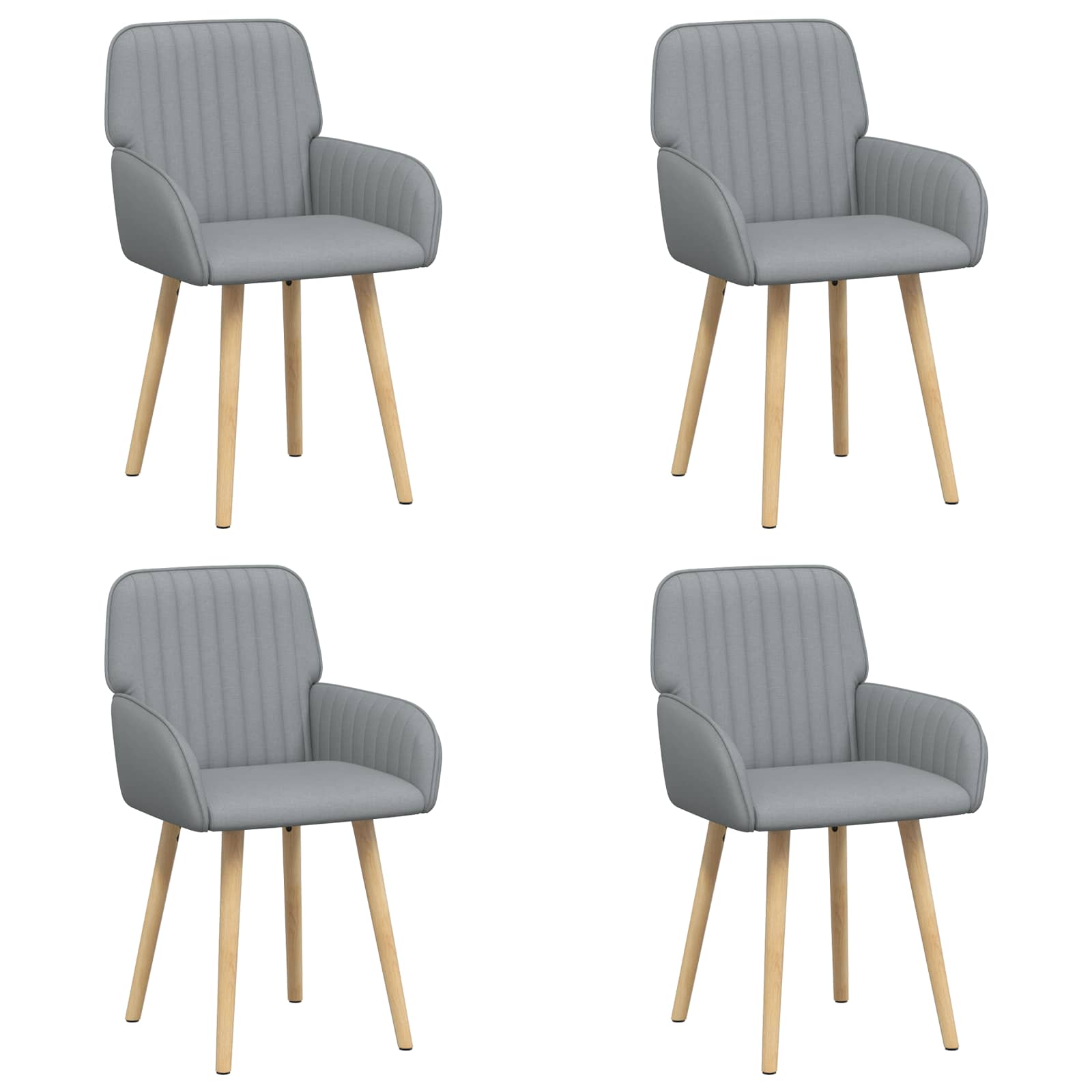 Jedilni stoli 4 pcs Blago Svetlo siva 56,5 x 50 x 87,5 cm - slika 2