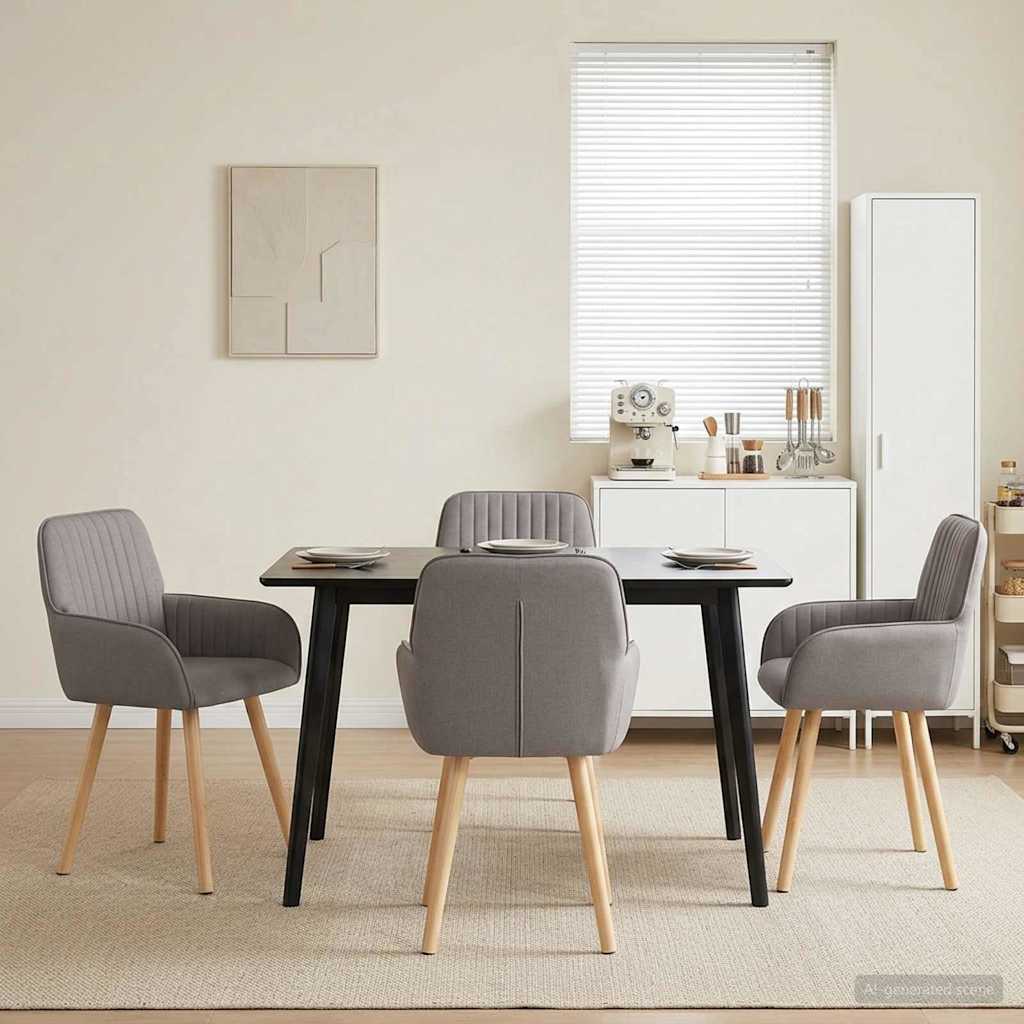 vidaXL Matstolar 4 st Tyg Taupe 56,5 x 50 x 87,5 cm