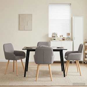 Jedilni stoli 4 pcs Blago Taupe 56,5 x 50 x 87,5 cm