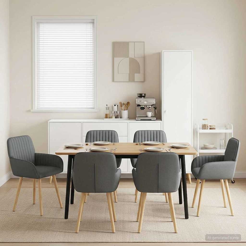 vidaXL Matstolar 6 st Tyg M&ouml;rkgr&aring; 56,5 x 50 x 87,5 cm