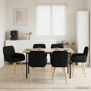 Jedilni stoli 6 pcs Blago Črna 56,5 x 50 x 87,5 cm