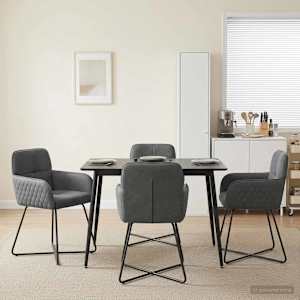 Jedilni stoli 4 pcs Žamet Temno siva 59 x 56,5 x 86 cm