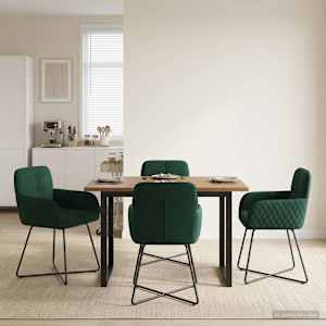 Jedilni stoli 4 pcs Žamet Temno zelena 59 x 56,5 x 86 cm