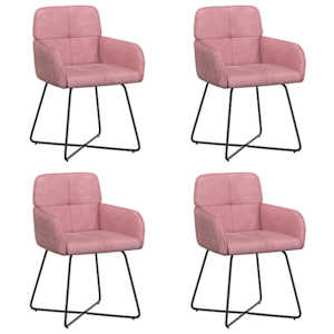 vidaXL S&ouml;&ouml;gitoa Toolid 4 tk Samet Roosa 59 x 56,5 x 86 cm