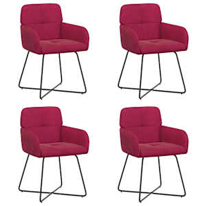 vidaXL S&ouml;&ouml;gitoa Toolid 4 tk Samet Veinpunane 59 x 56,5 x 86 cm