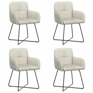 vidaXL S&ouml;&ouml;gitoa Toolid 4 tk Samet Kreemjas 59 x 56,5 x 86 cm