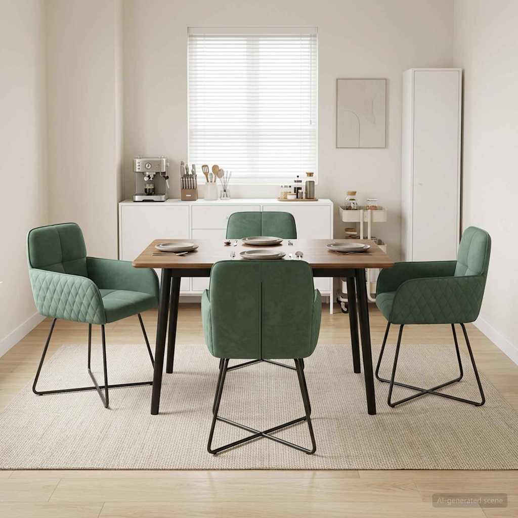 vidaXL Matstolar 4 st Sammet Havgr&ouml;n 59 x 56,5 x 86 cm