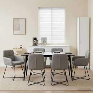 Jedilni stoli 6 pcs Žamet Svetlo siva 59 x 56,5 x 86 cm