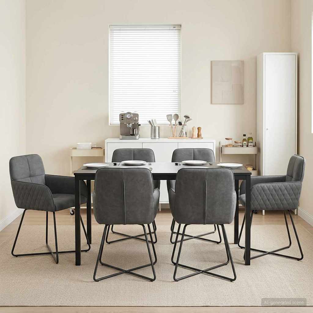 vidaXL Matstolar 6 st Sammet M&ouml;rkgr&aring; 59 x 56,5 x 86 cm