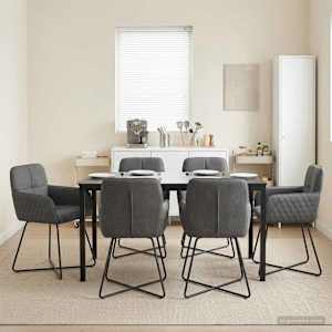 Jedilni stoli 6 pcs Žamet Temno siva 59 x 56,5 x 86 cm