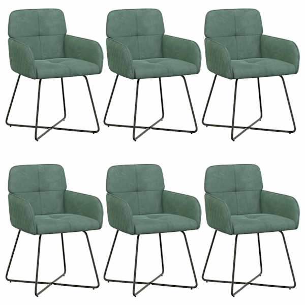 vidaXL S&ouml;&ouml;gitoa Toolid 6 tk Samet Mere Roheline 59 x 56,5 x 86 cm