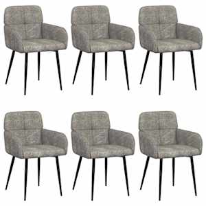 vidaXL S&ouml;&ouml;gitoa Toolid 6 tk Kunstsuede nahk Helehall 59 x 56,5 x 85 cm