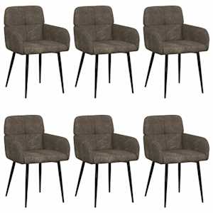 vidaXL S&ouml;&ouml;gitoa Toolid 6 tk Kunstsuede nahk Tumehall 59 x 56,5 x 85 cm