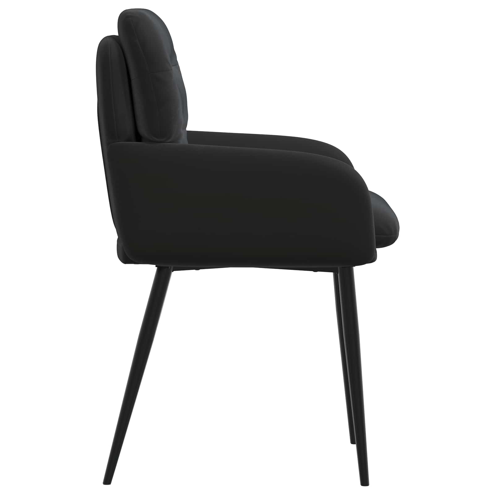 Jedilni stoli 4 pcs Žamet Črna 59 x 59,5 x 90 cm - slika 4