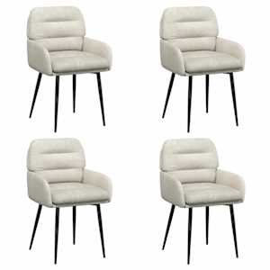 vidaXL S&ouml;&ouml;gitoa Toolid 4 tk Samet Kreemjas 59 x 59,5 x 90 cm