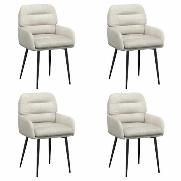 vidaXL S&ouml;&ouml;gitoa Toolid 4 tk Samet Kreemjas 59 x 59,5 x 90 cm