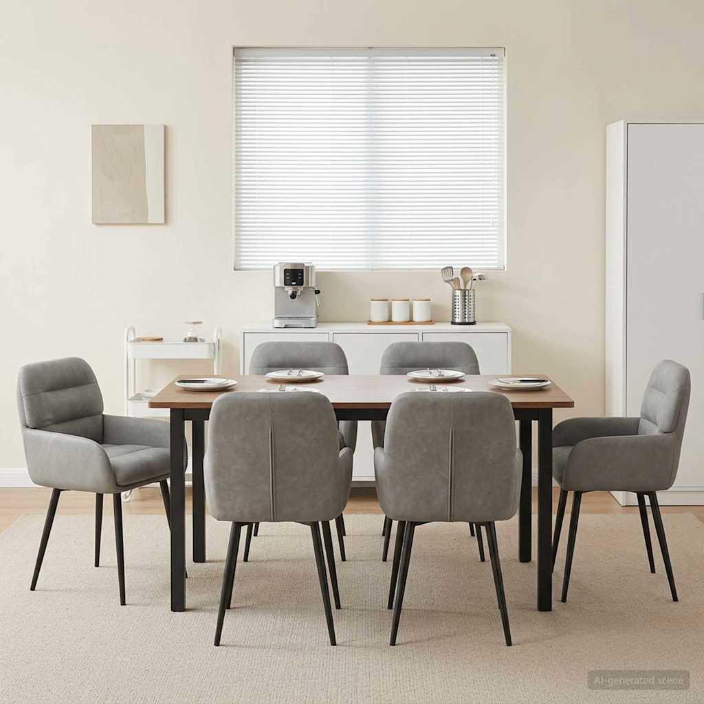 vidaXL Matstolar 6 st Sammet Ljusgr&aring; 59 x 59,5 x 90 cm