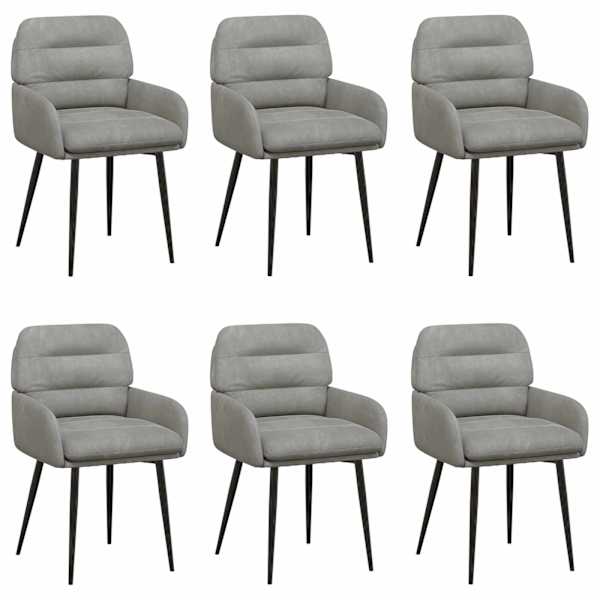 vidaXL S&ouml;&ouml;gitoa Toolid 6 tk Samet Helehall 59 x 59,5 x 90 cm