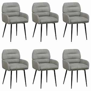 Jídelní židle 6 pcs Samet Světle šedá 59 x 59,5 x 90 cm - obrázek 2