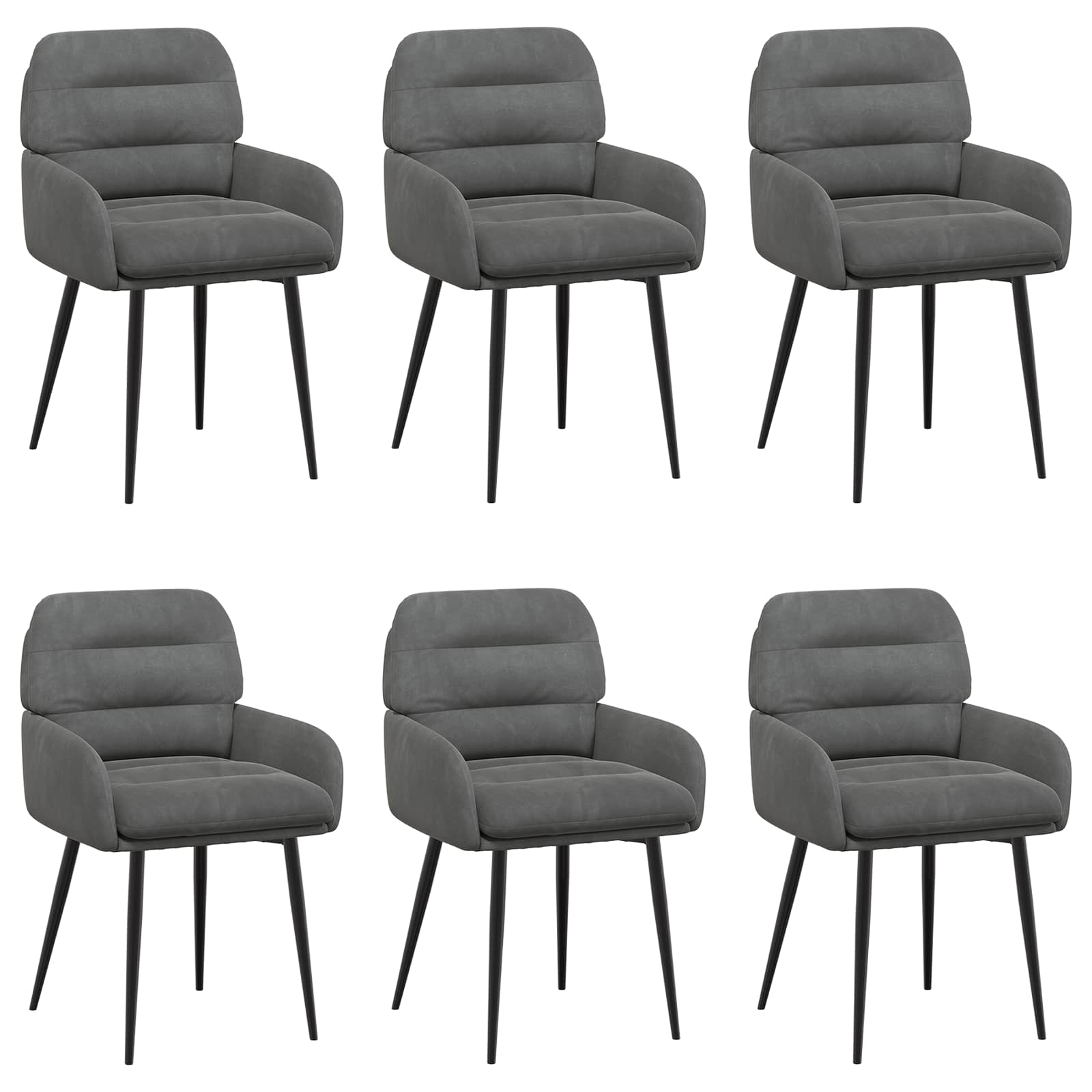 Jedilni stoli 6 pcs Žamet Temno siva 59 x 59,5 x 90 cm - slika 2