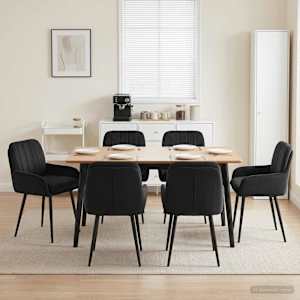 Jedilni stoli 6 pcs Žamet Črna 59 x 59,5 x 90 cm