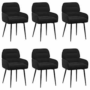 vidaXL S&ouml;&ouml;gitoa Toolid 6 tk Samet Must 59 x 59,5 x 90 cm