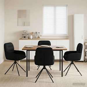 Otočné jídelní židle 4 pcs Umělá kůže Černá 59 x 59,5 x 90 cm