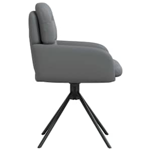 Otočné jídelní židle 4 pcs Umělá kůže Šedá 59 x 59,5 x 90 cm - obrázek 4