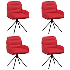 Otočné jídelní židle 4 pcs Umělá kůže Červená 59 x 59,5 x 90 cm - obrázek 2