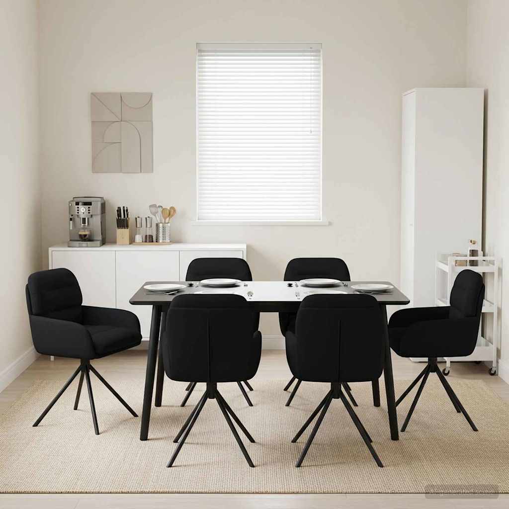 vidaXL Svängande Matstolar 6 pcs Konstläder Svart 59 x 59,5 x 90 cm