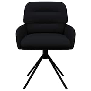 Otočné jídelní židle 6 pcs Umělá kůže Černá 59 x 59,5 x 90 cm - obrázek 3
