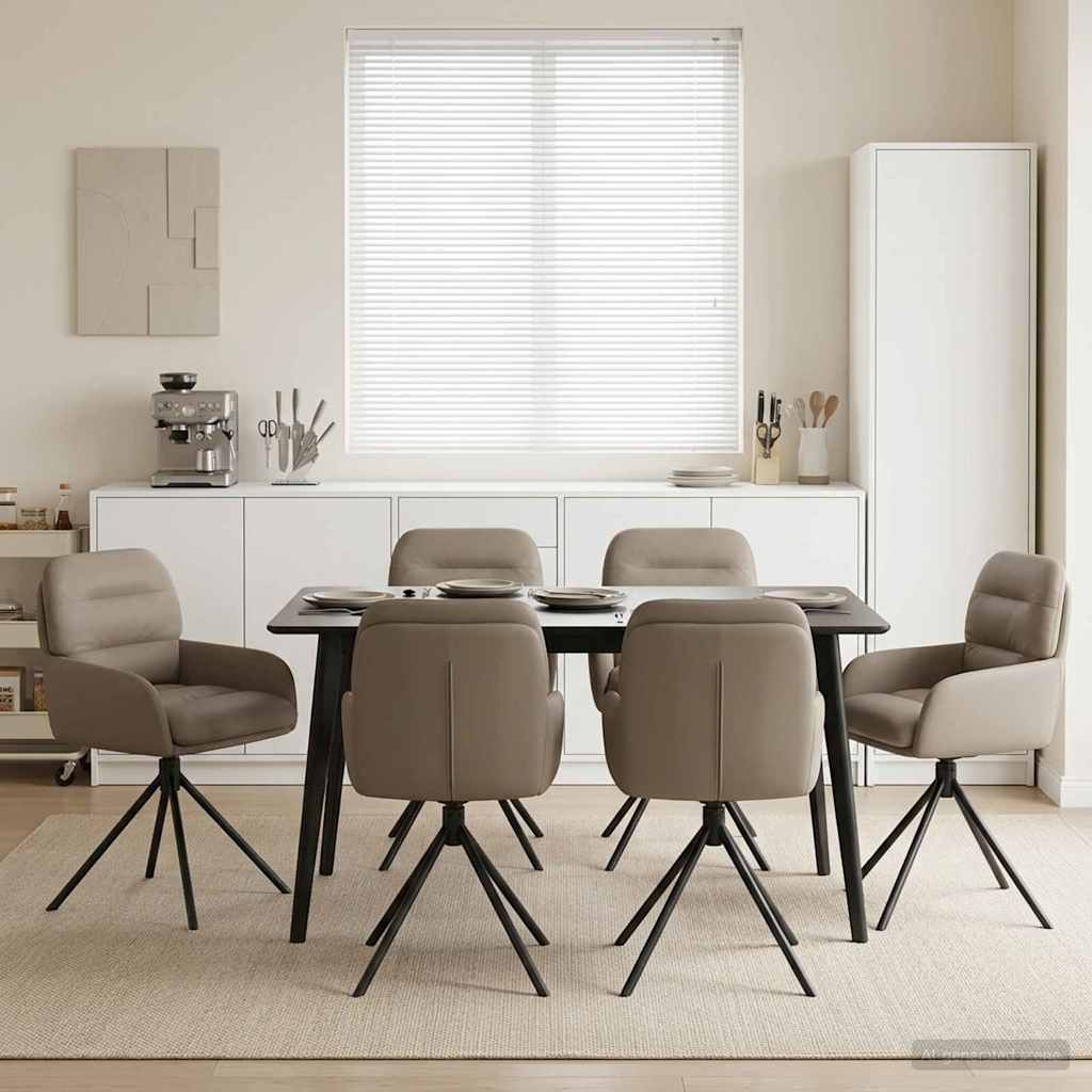 vidaXL Svängande Matstolar 6 pcs Konstläder Cappuccino