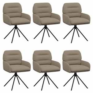 Otočné jídelní židle 6 pcs Umělá kůže Cappuccino - obrázek 2