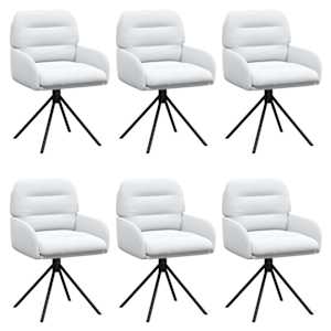 Otočné jídelní židle 6 pcs Umělá kůže Bílá 59 x 59,5 x 90 cm - obrázek 2