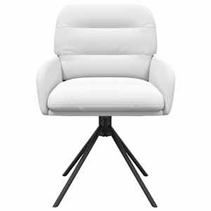 Otočné jídelní židle 6 pcs Umělá kůže Bílá 59 x 59,5 x 90 cm - obrázek 3