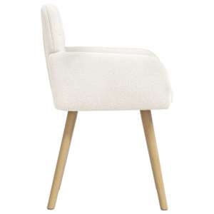 Jídelní židle 4 pcs Bouclé Krémová 59 x 57 x 85 cm - obrázek 4