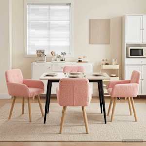 Jedilni stoli 4 pcs Bouclé Roza 59 x 56 x 86 cm