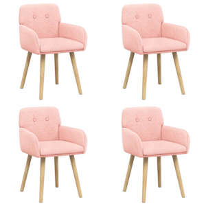 vidaXL S&ouml;&ouml;gitoa Toolid 4 tk Boucl&eacute; Roosa 59 x 57 x 85 cm