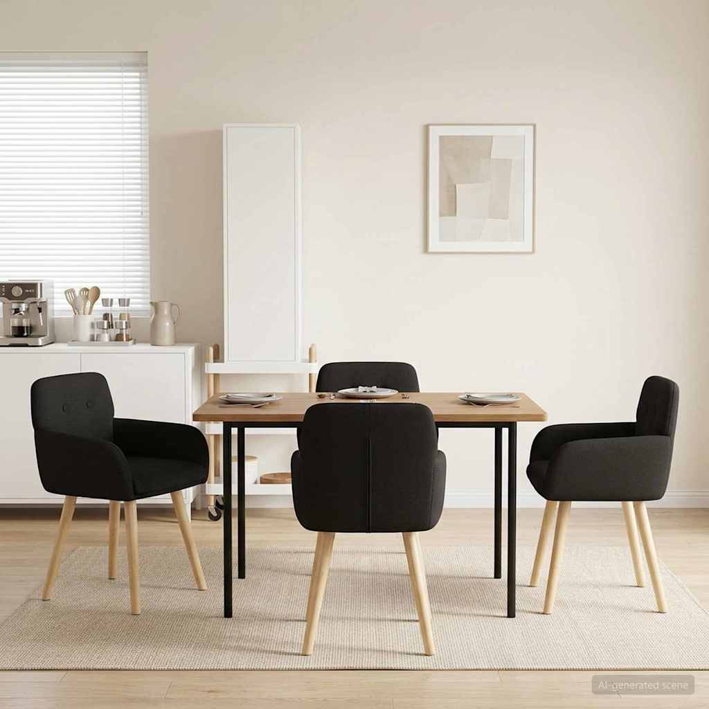 vidaXL Matstolar 4 st Bouclé Svart 59 x 56,5 x 85 cm