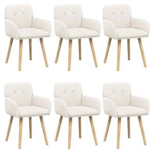 vidaXL S&ouml;&ouml;gitoa Toolid 6 tk Boucl&eacute; Kreemjas 59 x 57 x 85 cm
