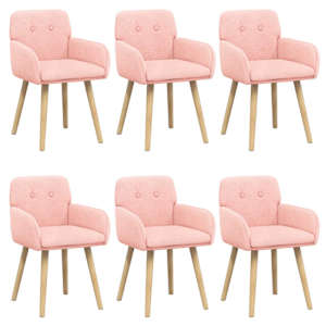vidaXL S&ouml;&ouml;gitoa Toolid 6 tk Boucl&eacute; Roosa 59 x 57 x 85 cm