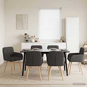 Jídelní židle 6 pcs Bouclé Tmavě šedá 59 x 57 x 85 cm